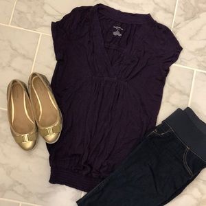 {Liz Lange} Purple Maternity Shirt